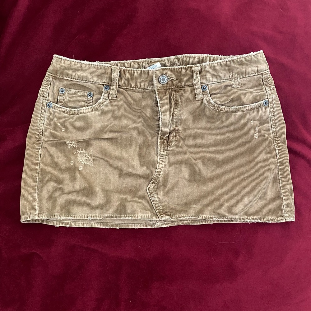 Brown corduroy mini skirt